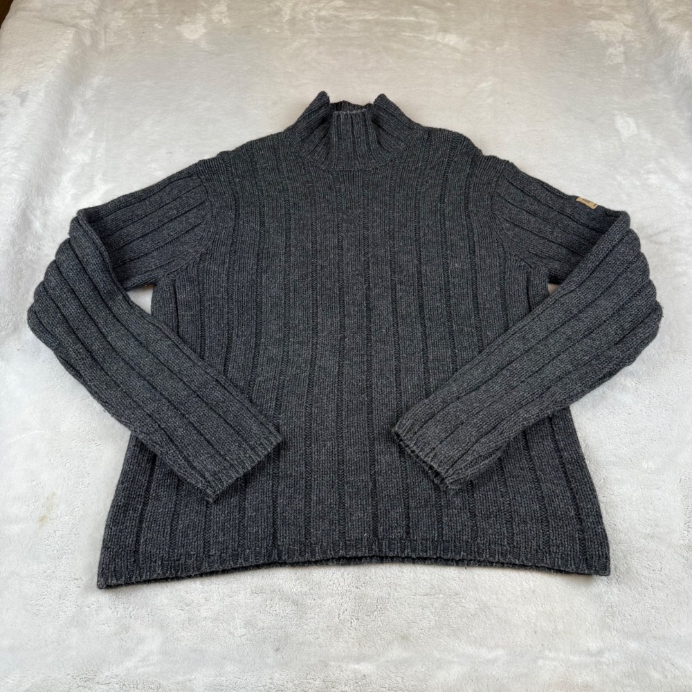 Abercrombie Fitch Mens Wool Blend Ribbed Turtleneck Sweater XL Dark‎ Gray